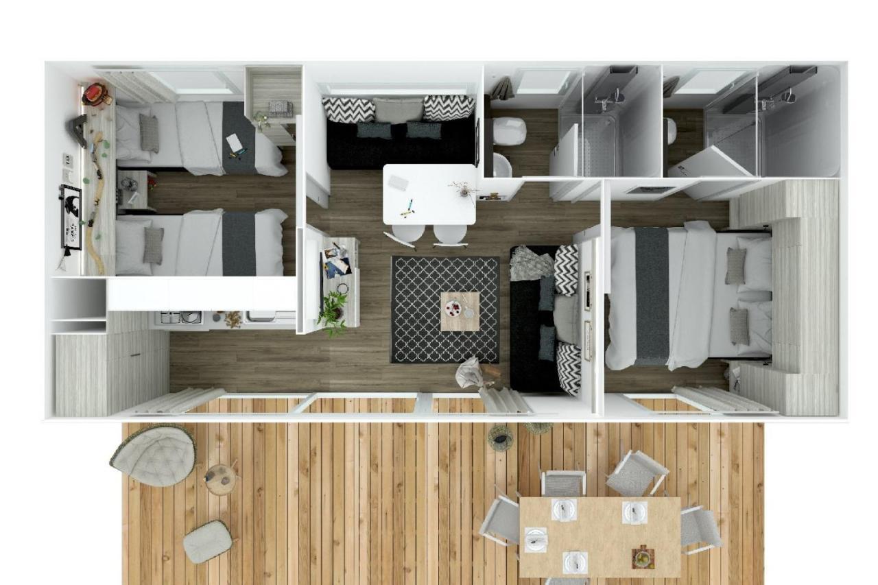 Luxury Two-Bedroom Mobile Home Terrace Sea View