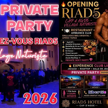 Village Naturiste Cap D'Agde Hotel Libertin Location Studio Club Riad 5-3