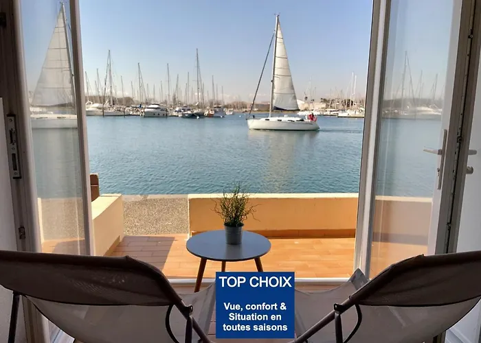 Studio - Les pieds dans l'eau agréable en toutes saisons 4 couchages - climatisation - parking privé - piscine sur mer - vue magnifique et rare - situation optimum - Les argonautes - Ile des pêcheurs - Cap d'Agde