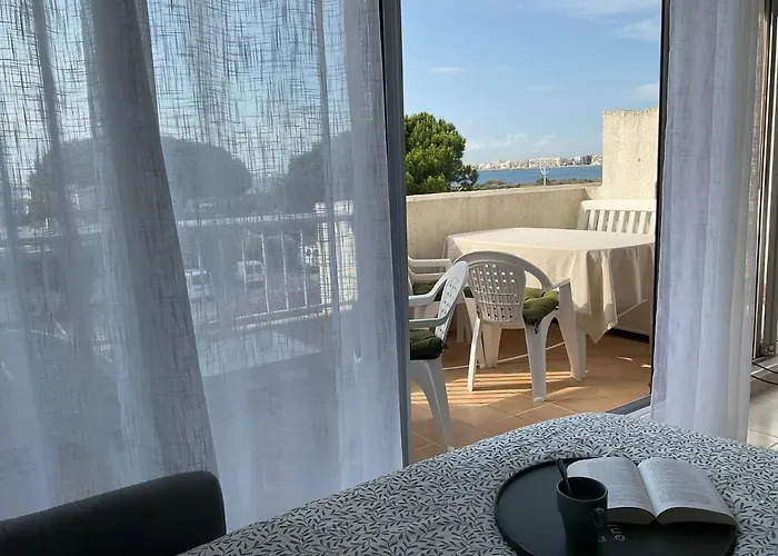 Studio le Vue mer Accès direct à la plage Parking privé Clim belle terrasse
