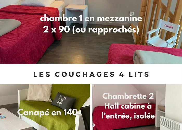 Duplex Vue Mer - Plage 100M - Parking - 4 Lits - Hamam & Sauna