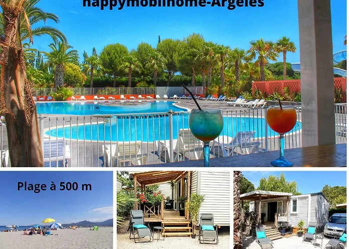 HappyMobilhome Argelès-sur-mer -plage à 500m- Camping 4 étoiles Del Mar