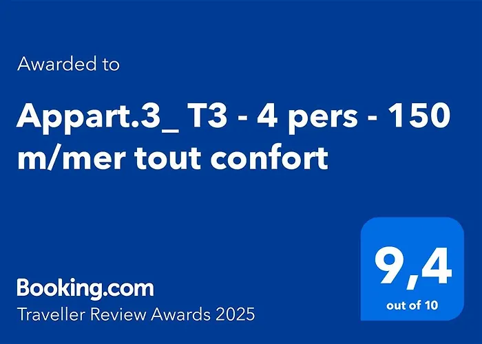Appart.3_ T3 - 4 pers - 150 m/mer tout confort