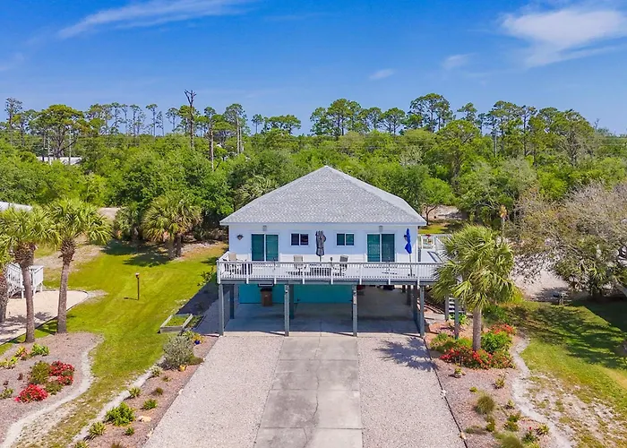 Charming Beach House With A Gulf View Patio Deck Washer&Dryer & Ac