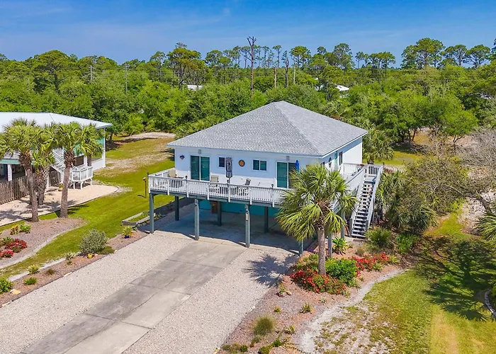 Charming Beach House With A Gulf View Patio Deck Washer&Dryer & Ac