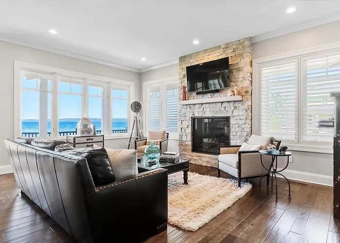 Lake-View Luxury Awaits At Serenity North 4 In Bay Harbor, Mi, With 4 Bedrooms.