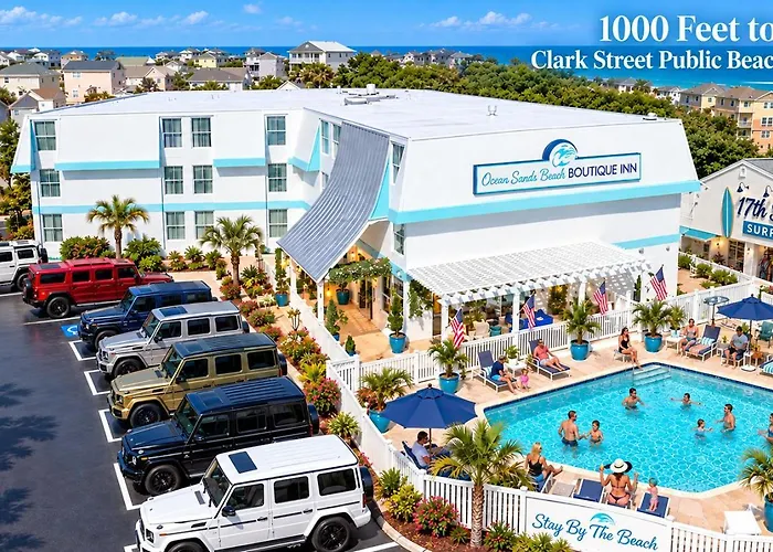 New 2026-Ocean Sands Beach Boutique Inn-24Hr Sauna And Salt-Mineral Pool-Free Beach Bikes And Famous Beach-Fresh Baked Cookies-Popcorn-In Room Bathrobes-Sunscreen-65 Inch Tvsnetflix-Bedside Candy-Free Laundry- 4 Grand Black Beds-Call & Save-1-252-Aha