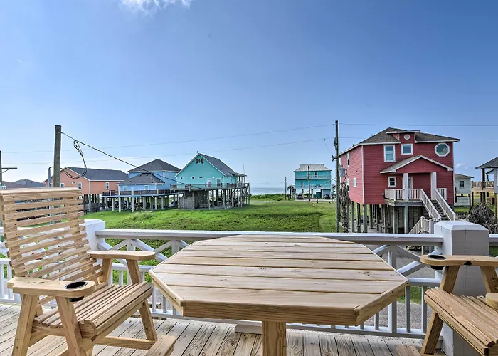 Ocean View + Wraparound Deck: Crystal Beach Home!
